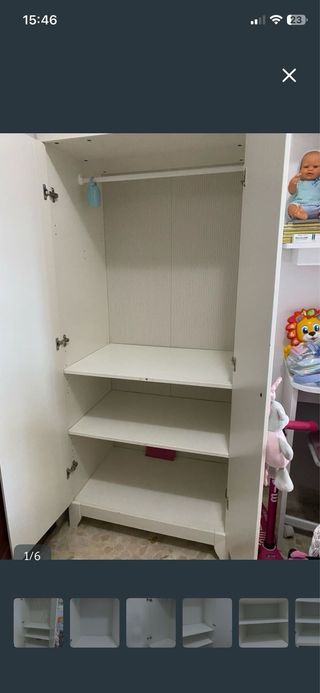 Ropero blanco de madera