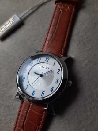 Orologio LONG BO Quarzo Uomo Marrone Argento