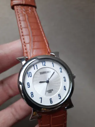 Orologio LONG BO Quarzo Uomo Marrone Argento