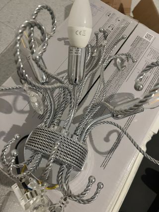 Applique da parete argento e cristallo