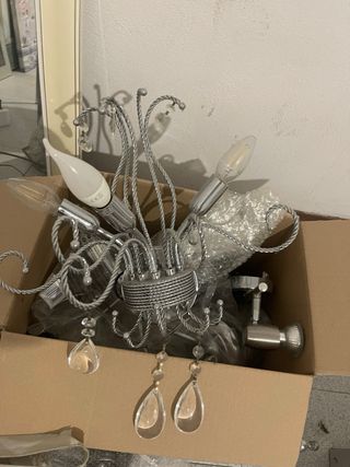 Applique da parete argento e cristallo