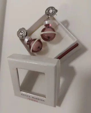 Pendientes Antica Murrina lila y Plateado