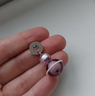 Pendientes Antica Murrina lila y Plateado