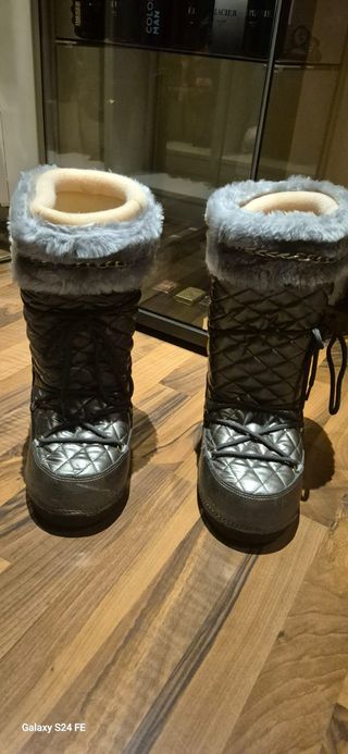 Botas de nieve acolchadas con pelo y cadena