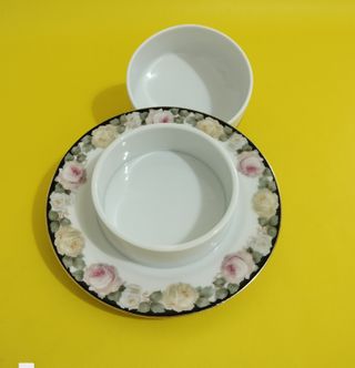 Mantequillera Bavaria Porcelana Flores