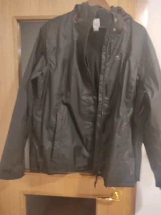 Chaqueta Quechua Impermeable Gris/Rosa