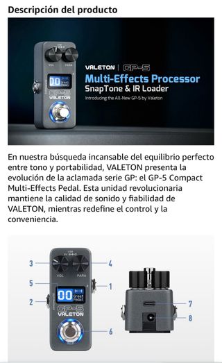 Valeton GP-5 Pedalera Procesador Multiefectos