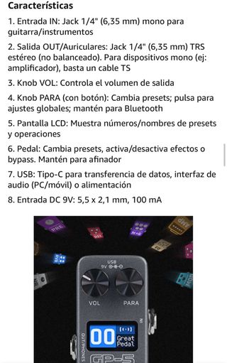 Valeton GP-5 Pedalera Procesador Multiefectos