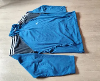 Chaqueta Forro Polar Adidas Original azul y negro