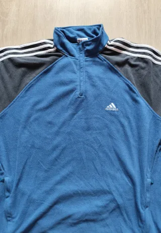 Chaqueta Forro Polar Adidas Original azul y negro
