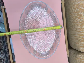 Bandeja ovalada de cristal tallado