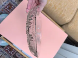 Bandeja ovalada de cristal tallado