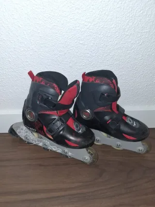 Patines en línea Oxelo negros y rojos Talla 30-32