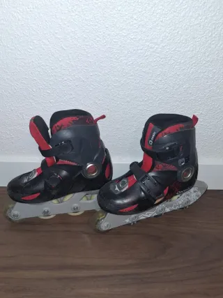 Patines en línea Oxelo negros y rojos Talla 30-32