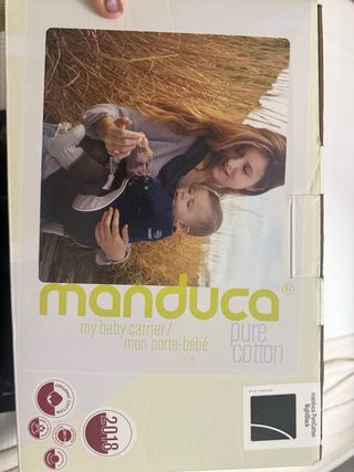 Mochila Portabebés Manduca Pure Cotton Color Negro