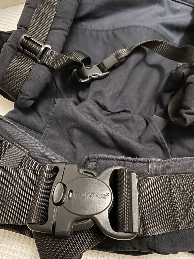 Mochila Portabebés Manduca Pure Cotton Color Negro