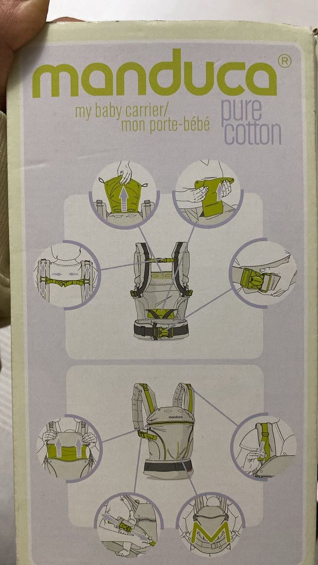 Mochila Portabebés Manduca Pure Cotton Color Negro