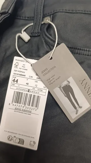 Pantalones skinny encerado Mango negros nuevos