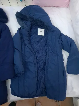 2 Cazadora acolchada azul tres cuartos,9-10 11-12