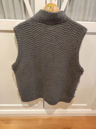 Chaleco de mujer gris y blanco Talla L