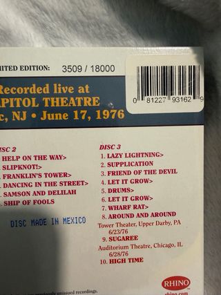 Grateful Dead Dave's Picks Vol. 28 Limited Edition