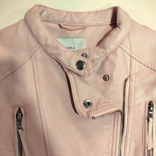 Cazadora Polipiel Zara Talla 10 Rosa