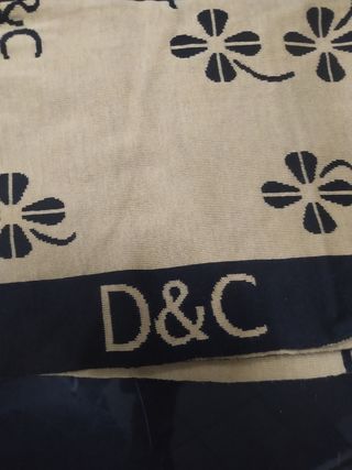 Manta D&C Beige y Negra