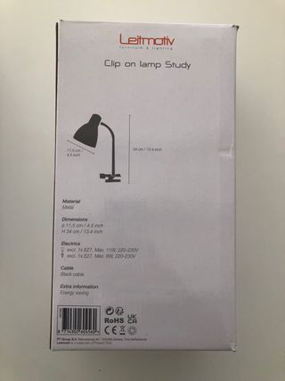 Lámpara de pinza Leitmotiv blanca