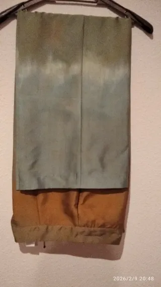 Traje camisa y pantalon degradados oro y verde