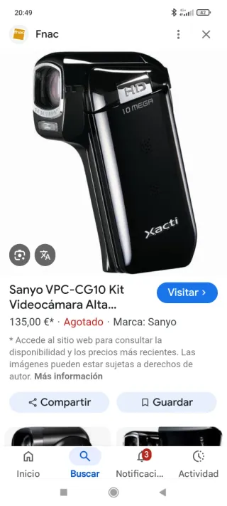 Sanyo Xacti CG10 Cámara Dual VPC-CG10