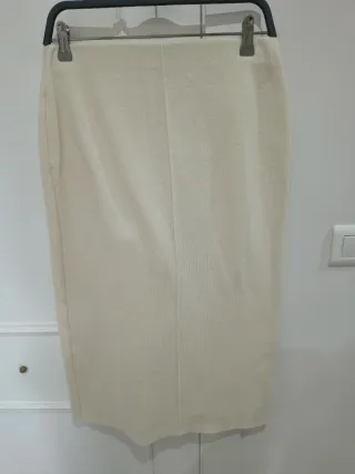 Falda punto ZARA beige