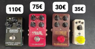 Pedales de guitarra MXR, TC Electronic, Mooer