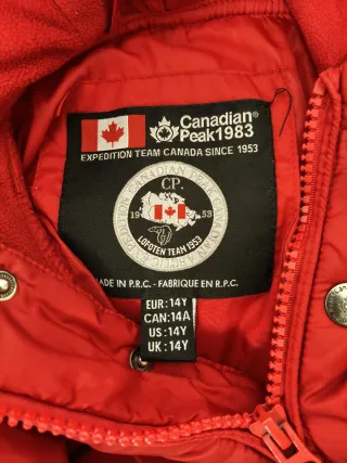 Cazadora Canadian Peak 1983 Talla 14Y Roja