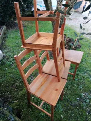 Set 4 sedie in legno leggere