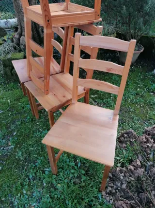 Set 4 sedie in legno leggere