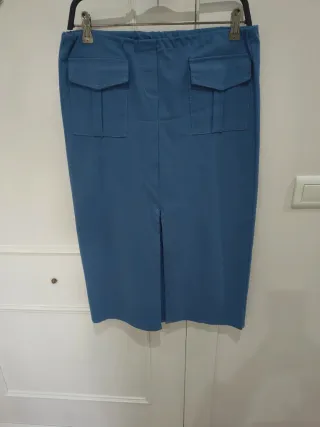 Falda elástica azul talla única