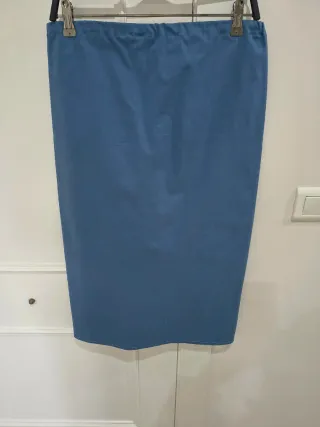 Falda elástica azul talla única