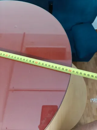 Mesa redonda 60/83cm + Cristal protector