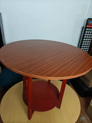 Mesa redonda 60/83cm + Cristal protector