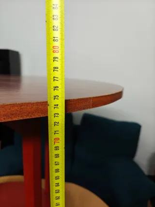 Mesa redonda 60/83cm + Cristal protector