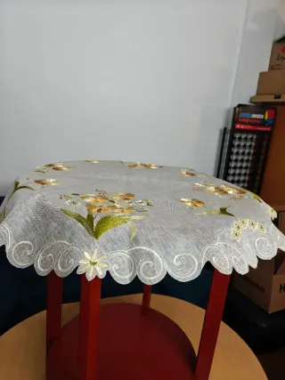 Mesa redonda 60/83cm + Cristal protector