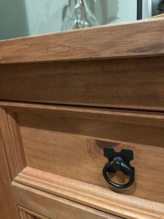 Cómoda de madera maciza + espejo