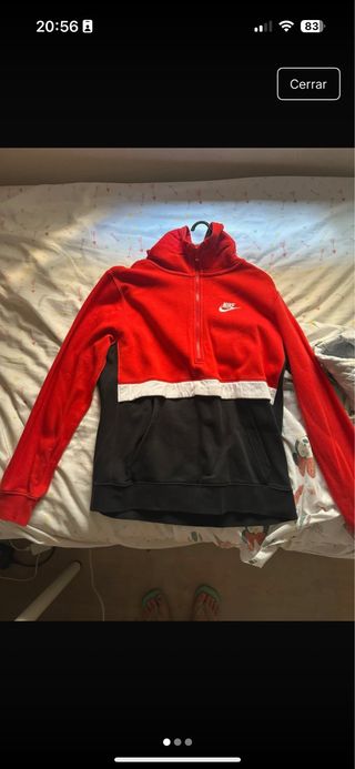Sudadera Nike Roja y Negra Media Cremallera
