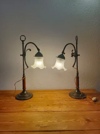 Coppia Lampade Stile Liberty