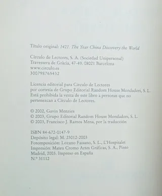 Lote 2 Libros Gavin Menzies: 1421 y 1434