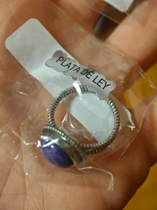 Anillo Plata con Piedra Morada
