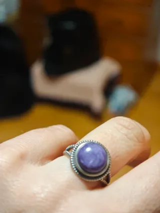 Anillo Plata con Piedra Morada