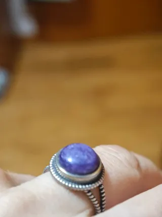 Anillo Plata con Piedra Morada