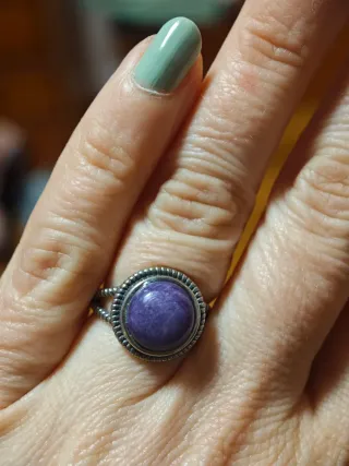 Anillo Plata con Piedra Morada