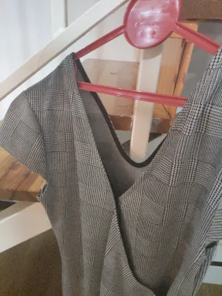 Vestido midi Boho gris y blanco